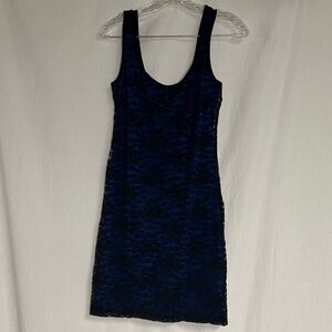 Elegant Blue and black Lace Dress